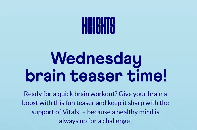 Wednesday brain teaser time!