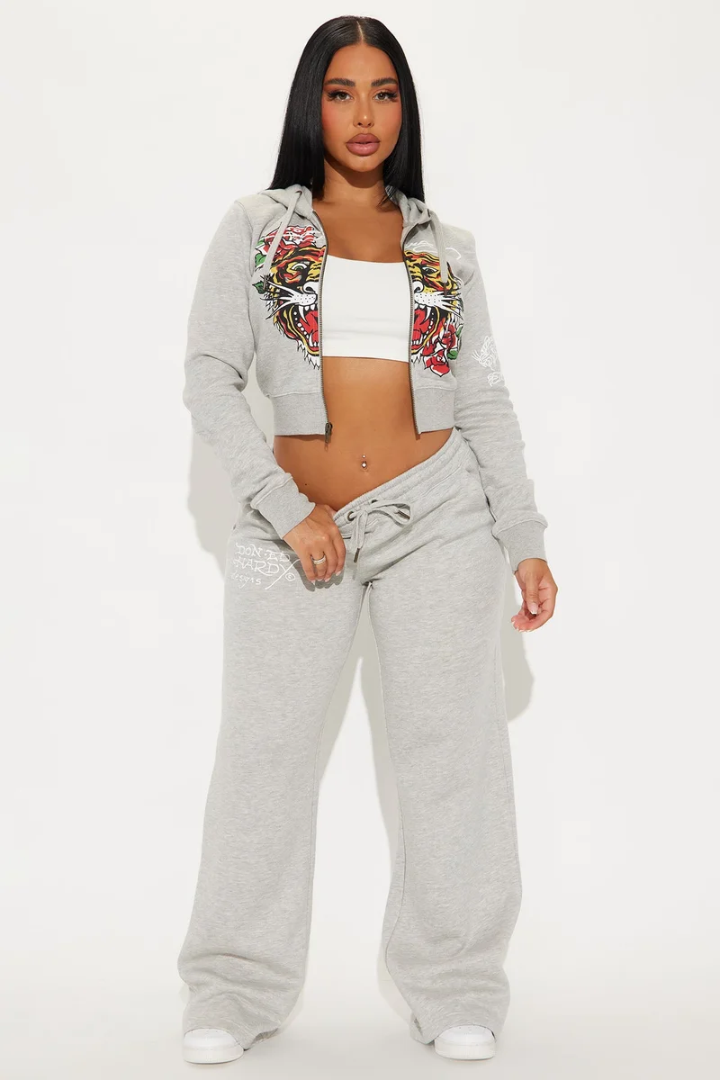 Image of Ed Hardy Tiger Pant Set - Heather Grey