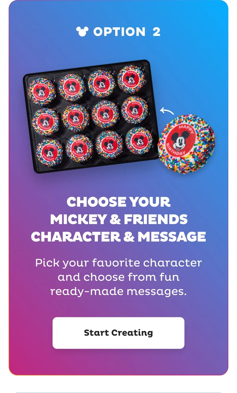 Option 2: Choose Your Mickey & Friends Character & Message