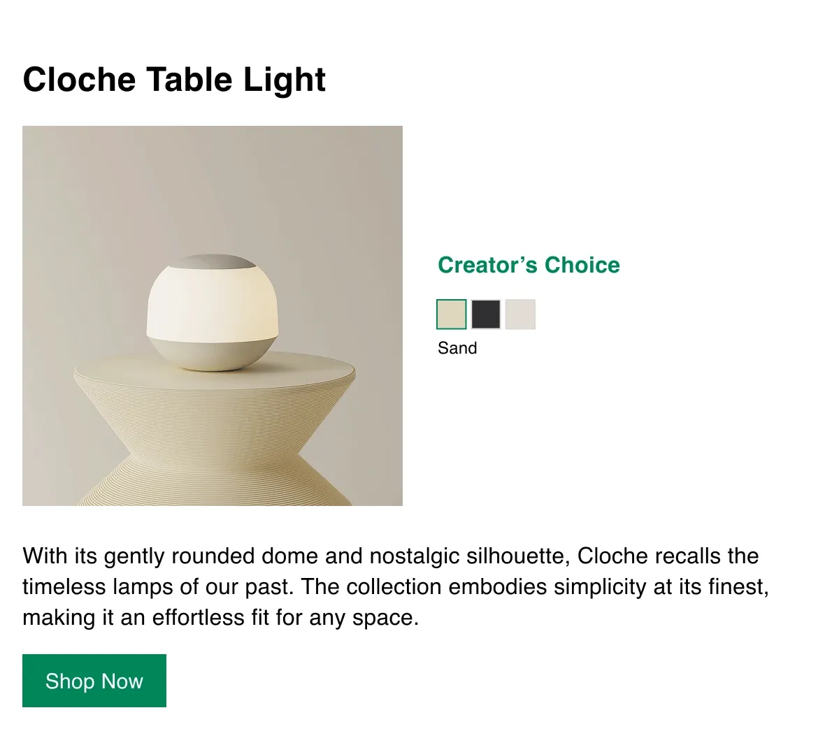 Cloche Table Light