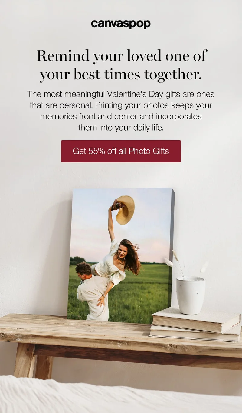 Remind your loved one of your best times together. The most meaningful Valentine's Day gifts are ones that are personal. Printing your photos keeps your memories front and center and incorporates them into your daily life.