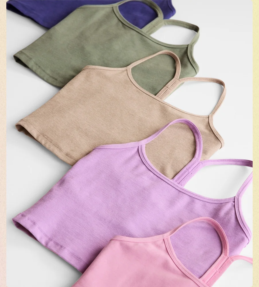Spacedye Slim Racerback Cropped Tank in Sand Swept Heather