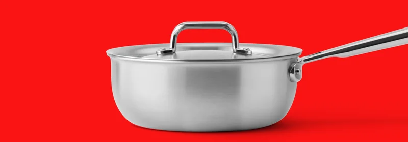 Stainless steel saucier pan