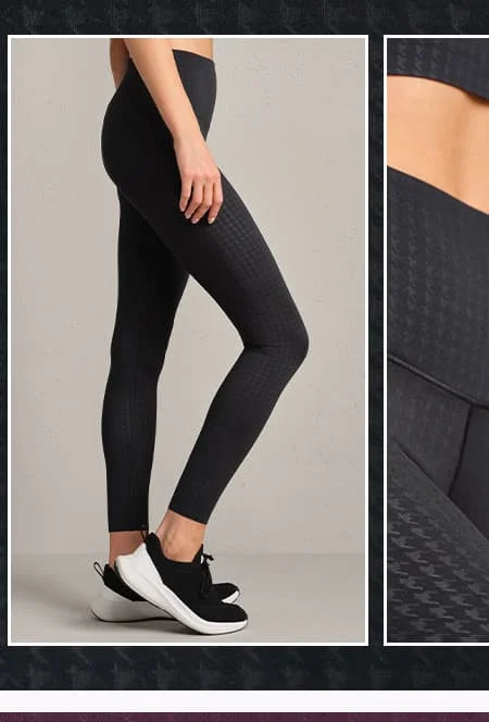 Revive™ 7/8 Legging: Pure Black Houndstooth