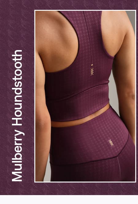 Revive™ Longline Bra: Mulberry Houndstooth