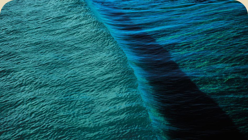 Patagonia Stories. A clean blue wave in the open ocean.