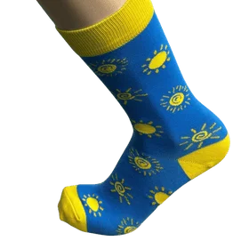 Walking on Sunshine Blue / Medium John's Crazy Socks