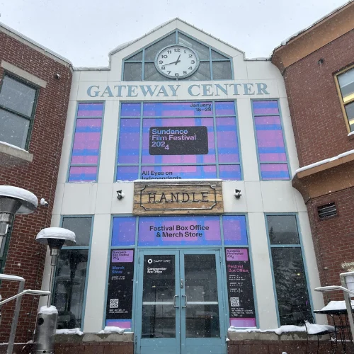 Image of the Festival Box Office and Merch Store on Main Street in Park
City.