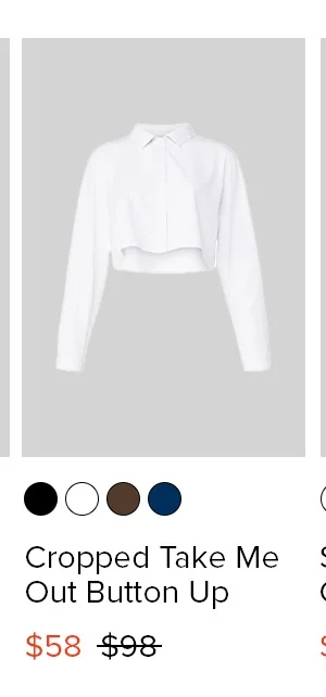Cropped Take Me Out Button Up