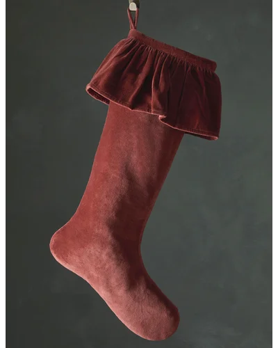 Mauree Velvet Stocking - Sangria