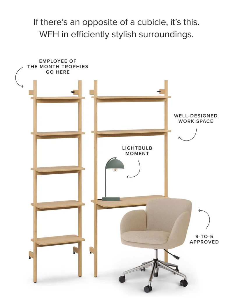 If there’s an opposite of a cubicle, it’s this. WFH in efficiently stylish surroundings.