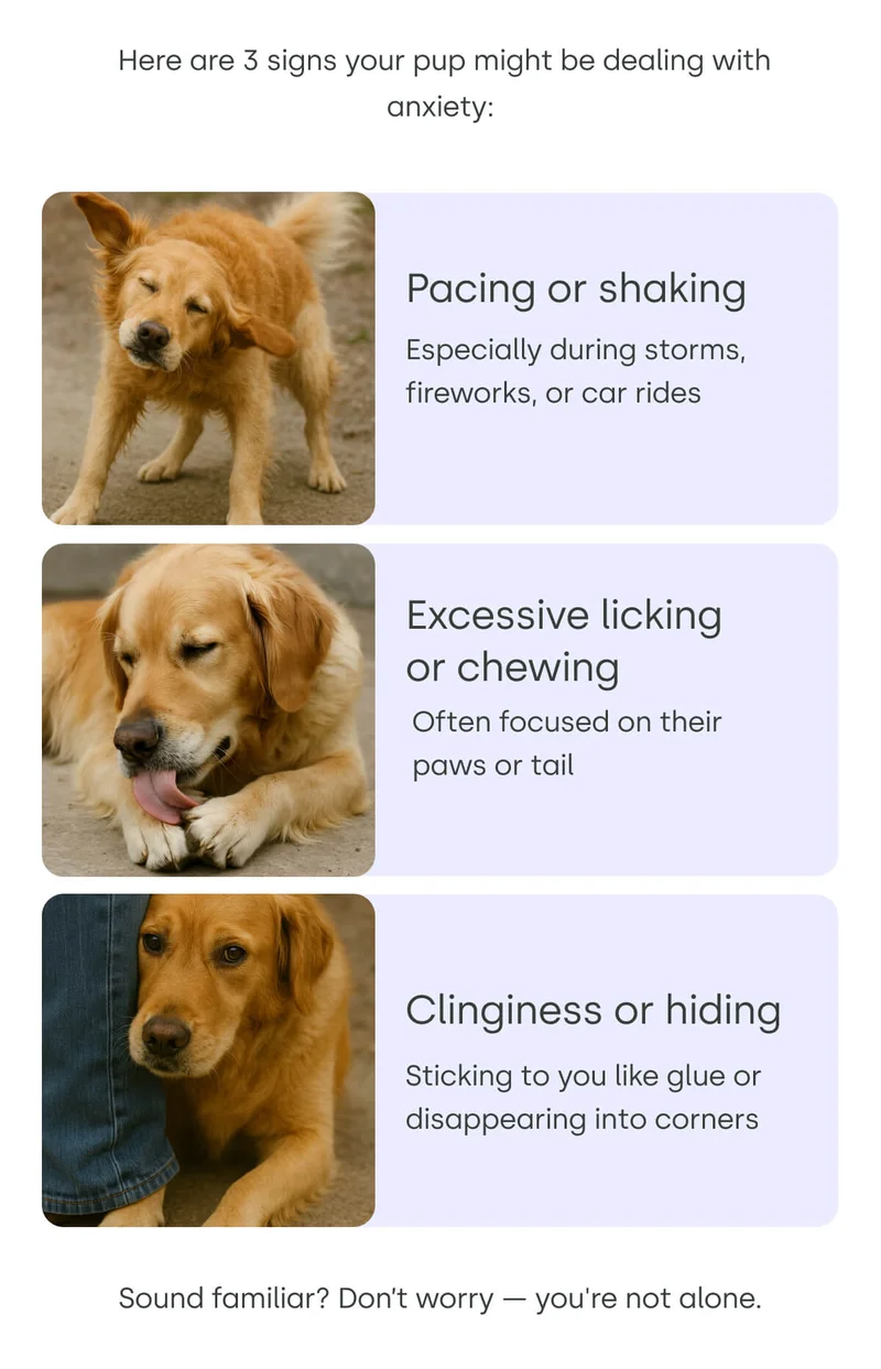Here are 3 signs your pup might be dealing with anxiety