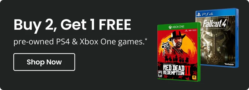 Buy 2, Get 1 FREE pre-owned PS4 & Xbox One games.*