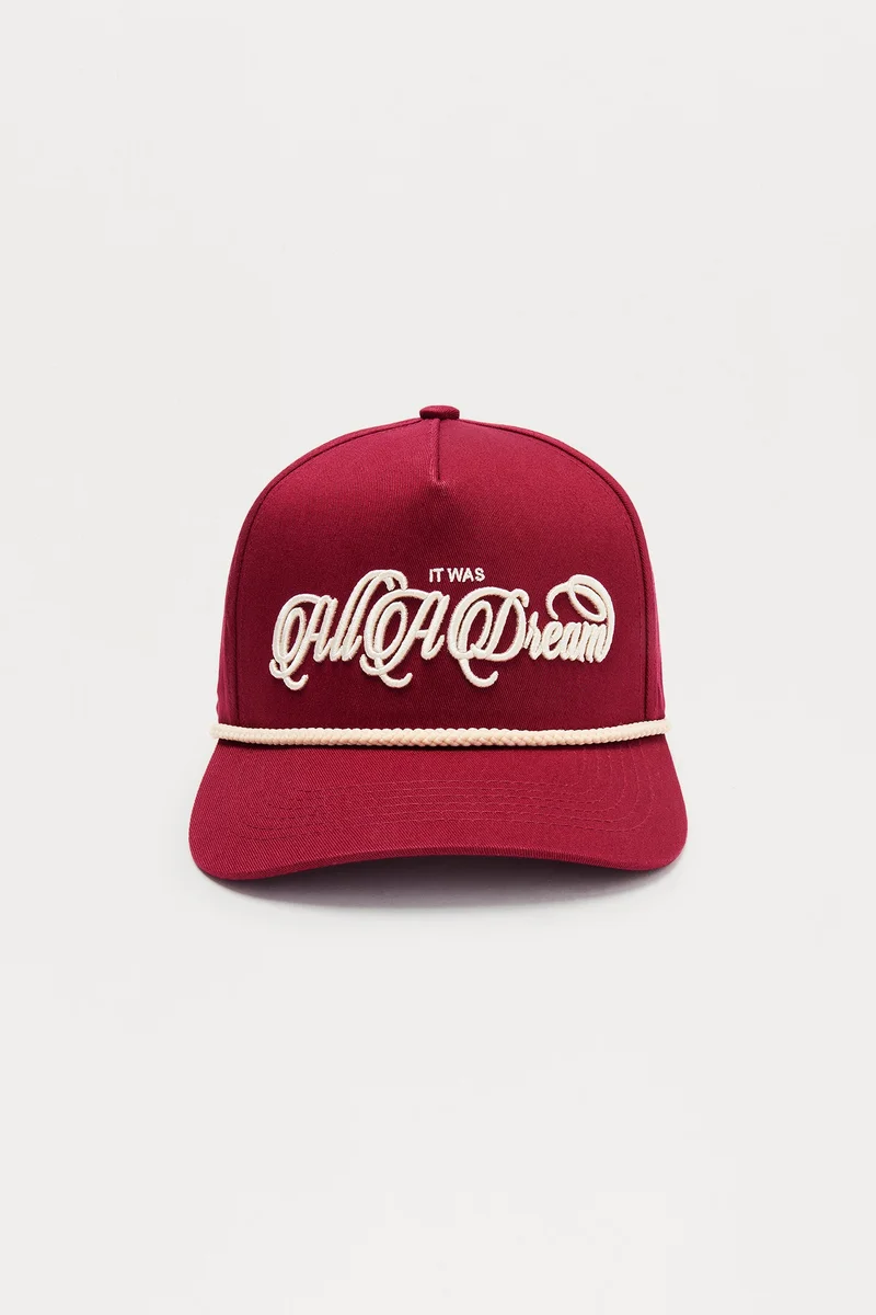 Image of All A Dream Structured Snapback Hat - Burgundy
