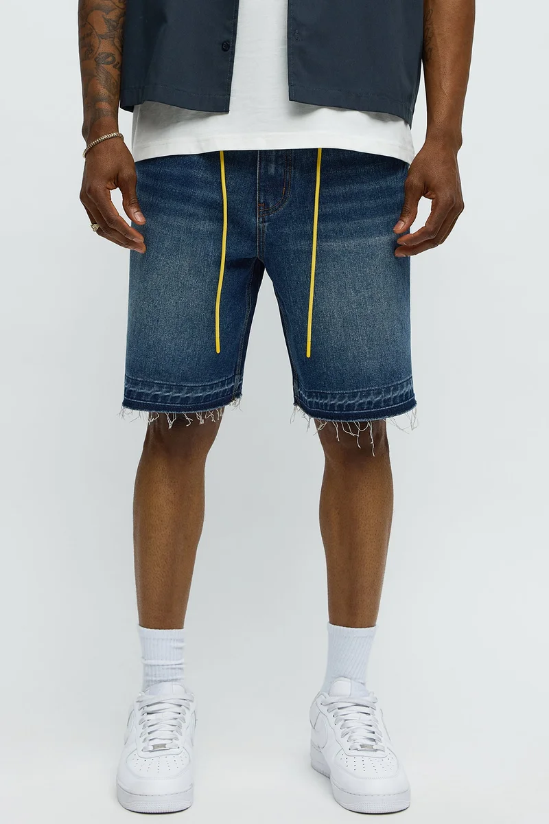 Image of Relaxed Lemoyne Denim Shorts - Medium Blue Wash