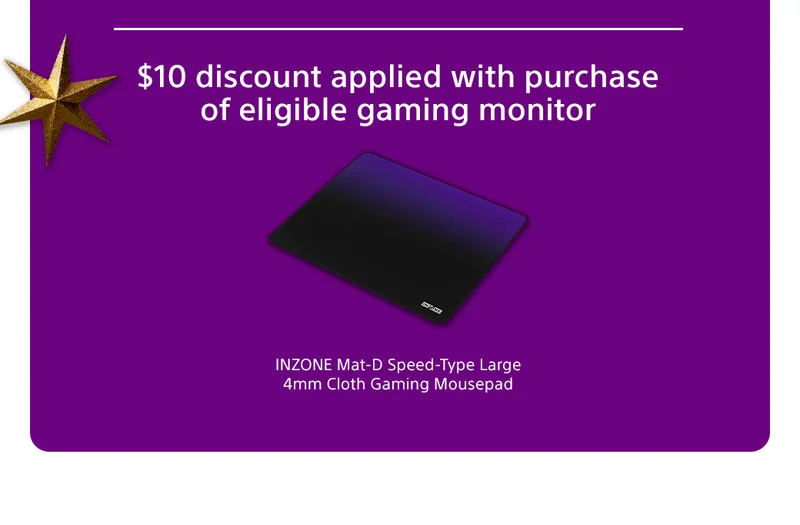 $10 discount applied with purchase of eligible gaming monitor