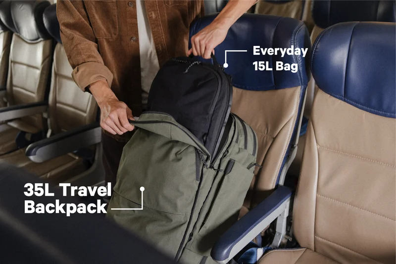 35L Travel Backpack and Everyday 15L Bag