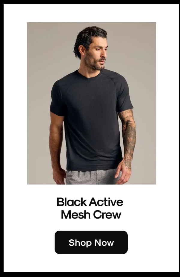 Black Active Mesh Crew