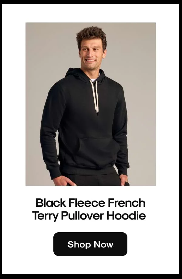 Black Fleece French Terry Pullover Hoodie