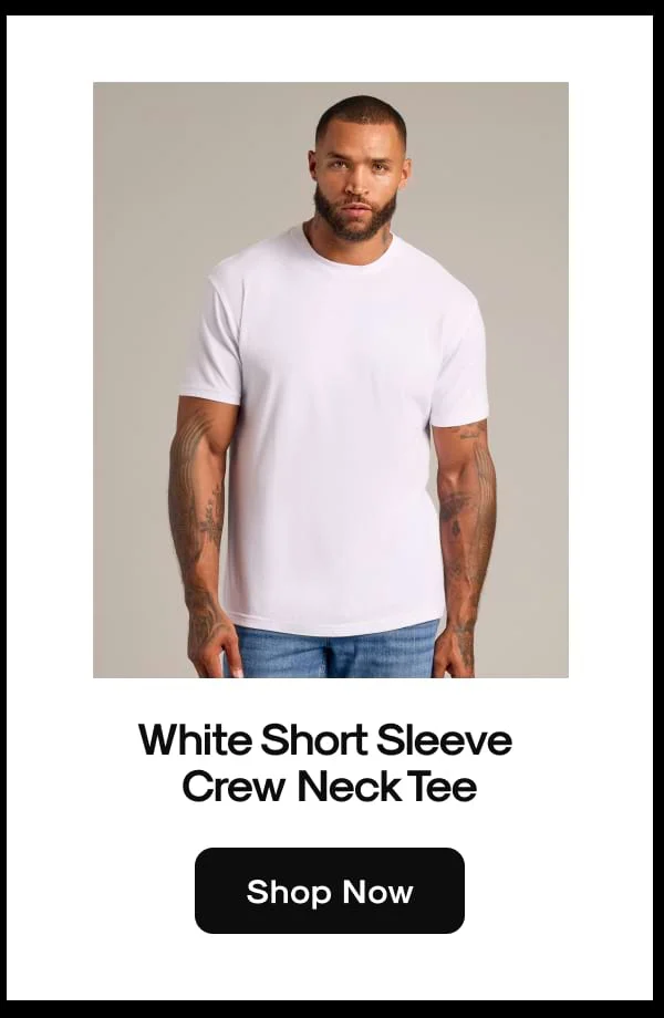 White Short Sleeve Crew Neck Tee