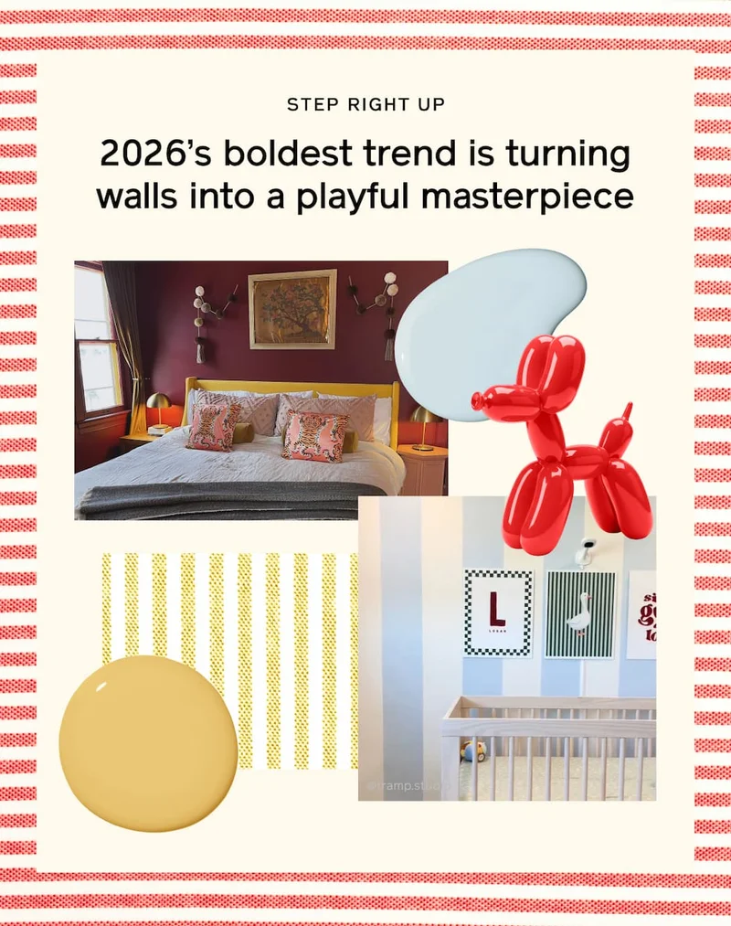 Step right up: 2026's boldest trend is turning walls into a playful masterpiece