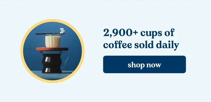 2,900 cups of coffee sold daily