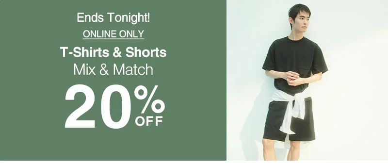 Shop 20% Off T-Shirts and Shorts Ending Tonight!