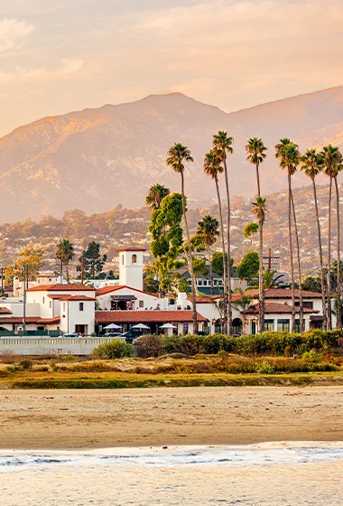 Destination beachfront image of Santa Barbara, California.