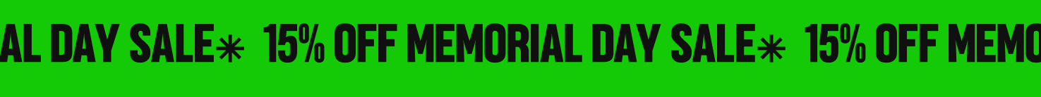 15% Off Memorial Day Sale