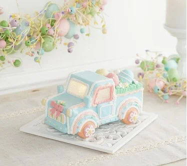 Illuminated Truck with Eggs and Hiding Bunny by Valerie