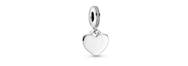 Engravable Heart Tag Dangle Charm