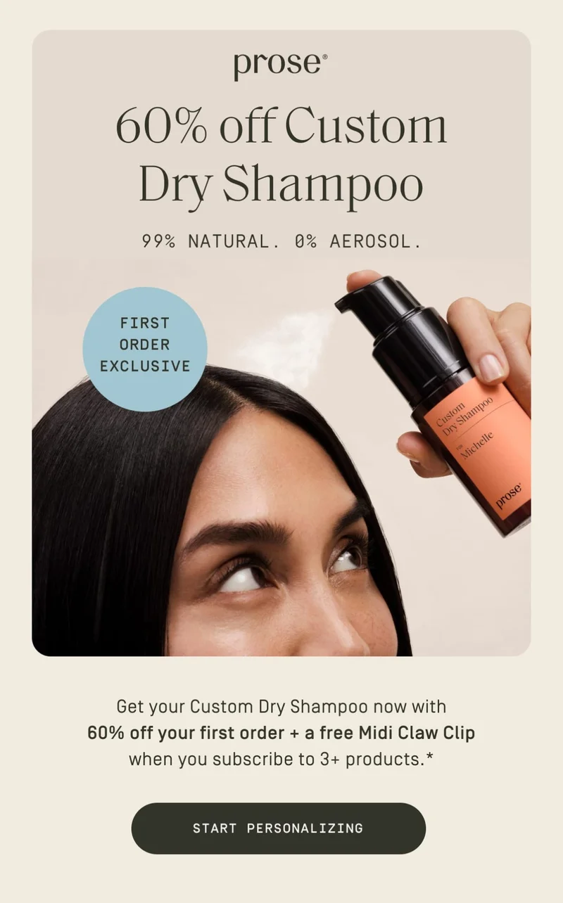 Prose | 60% off dry shampoo
