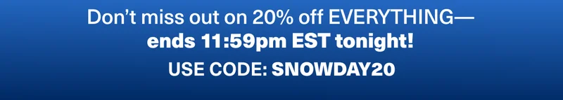 Don't miss out on 20% off everything! ends tonight. Use code discount code