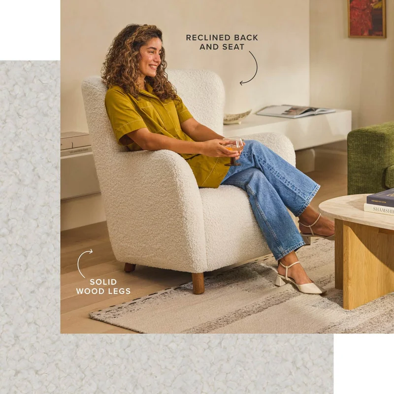 With its high back, supportive arms, and plush upholstery, the Archie is a main character kind of seat.