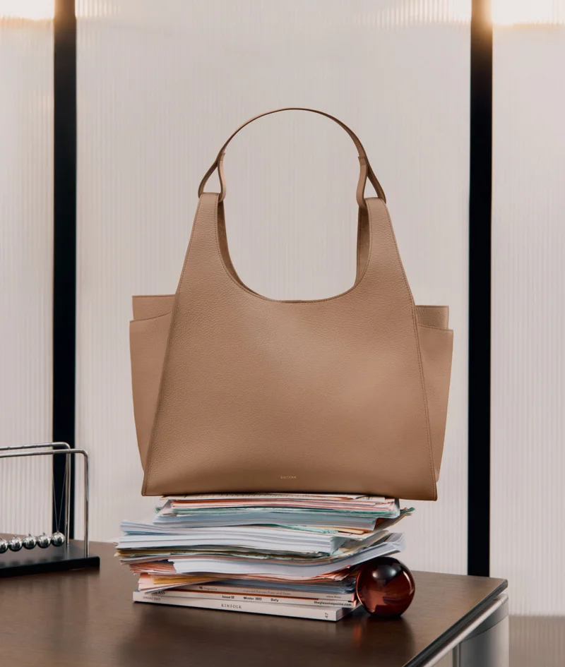 Double Loop Satchel Cappuccino