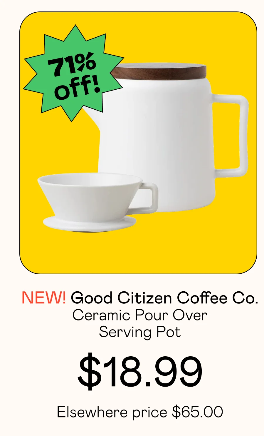 Ceramic Pour Over Serving Pot - White