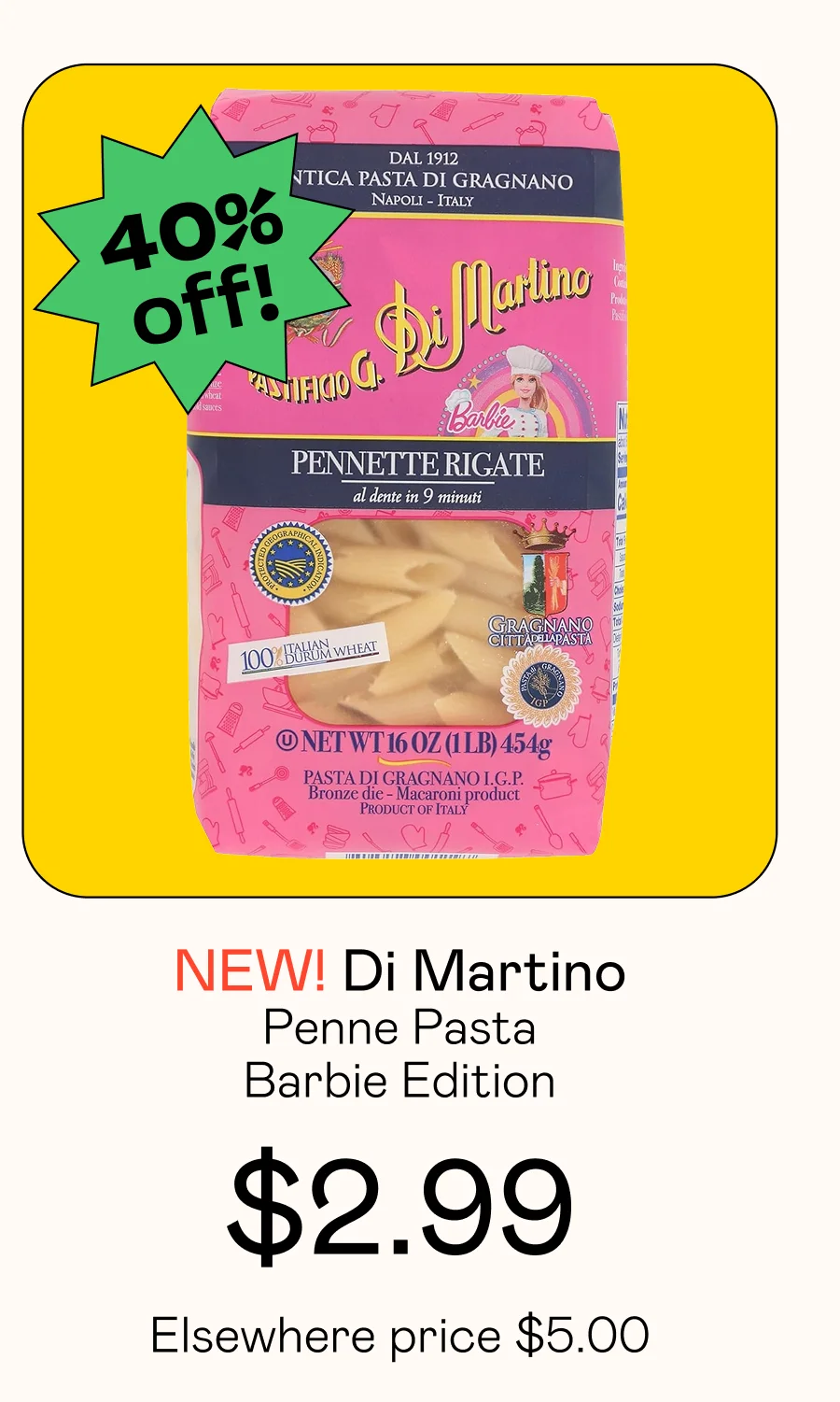 Penne Pasta - Barbie Edition