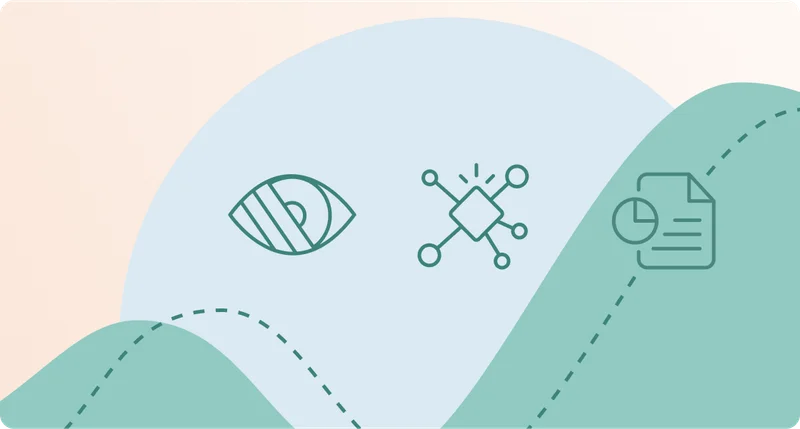 A graph with email trend icons on it.