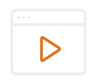 A browser window with a play button over it.