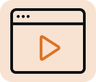 A browser window with a play button over it.