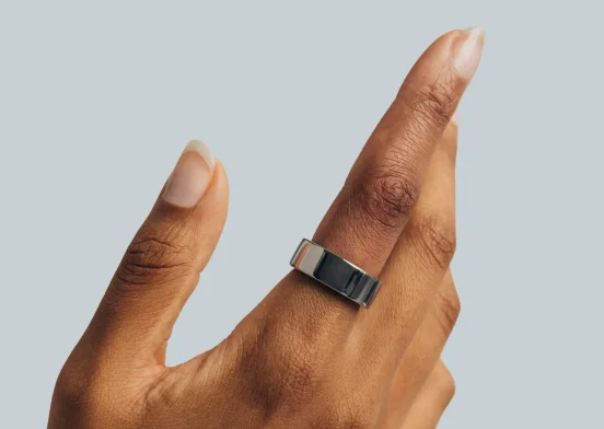 Hand wearing Oura Ring 4