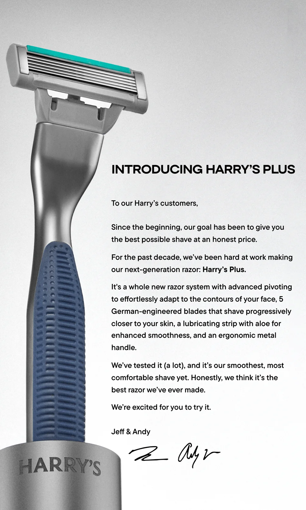 Introducing Harry's Plus