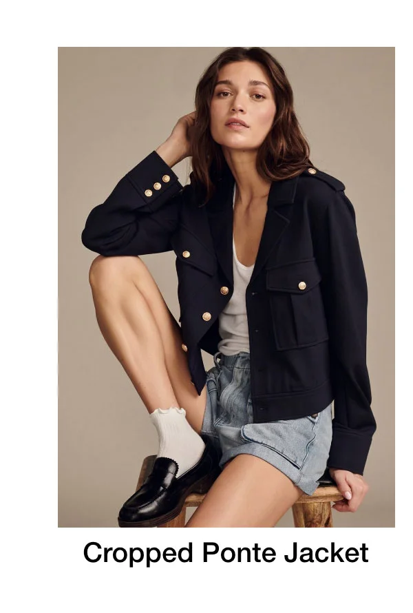 Cropped Ponte Jacket
