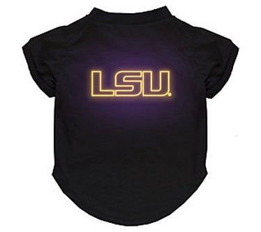 Littlearth NCAA Neon Pet T-Shirt  Size Small  LSU Tigers