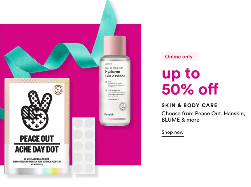 Select Skin Care | Up to 50% off | Choose from Peace Out, Hanskin, BLUME & more | Shop Now
