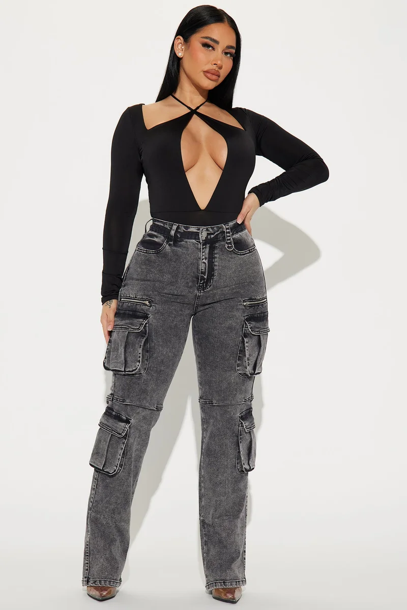 Image of City Streets Stretch Cargo Jean - Grey