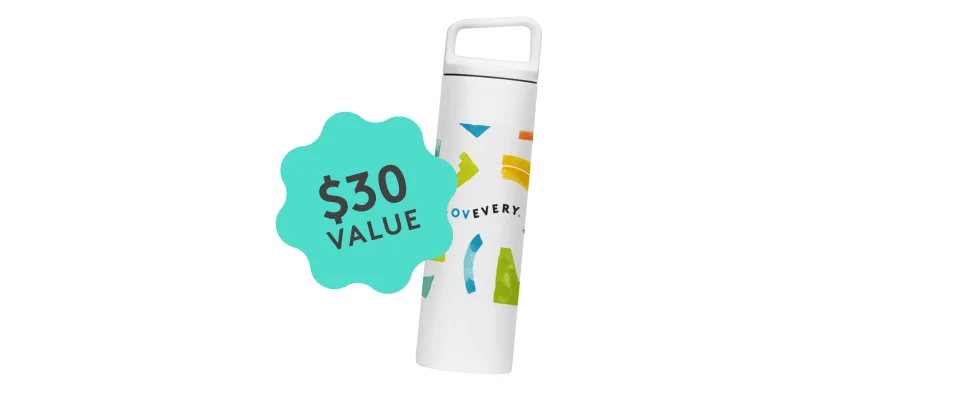 Lovevery-branded MiiR water bottle