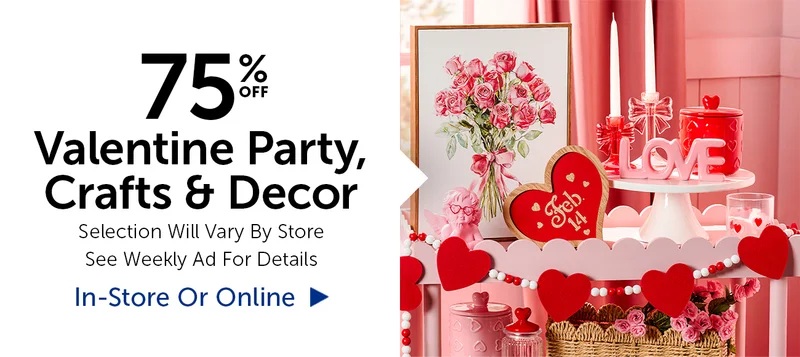 40% Off Valentine Party, Crafts & Decor - Select Categories