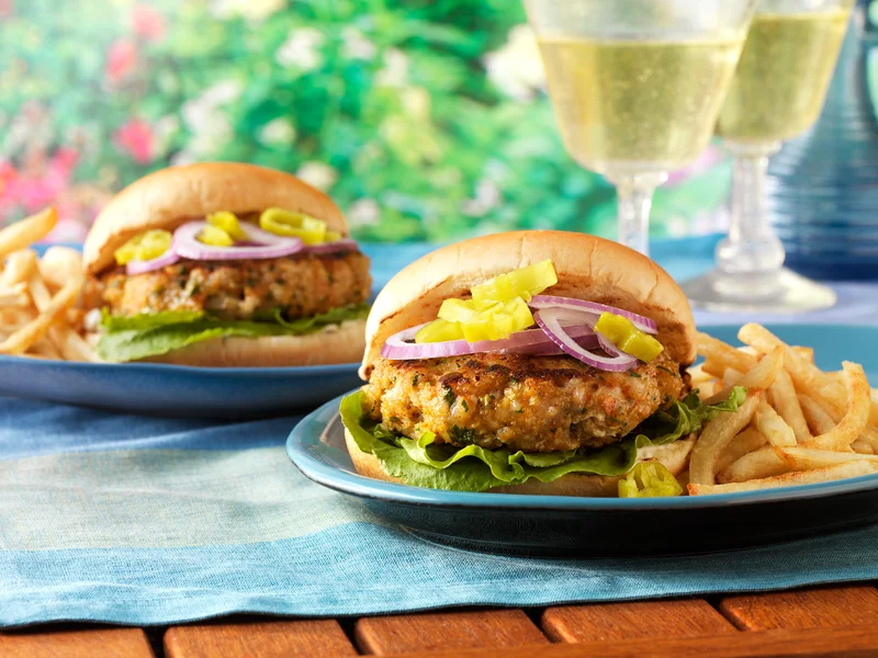 Cajun Shrimp Burgers with Tartar Sauce