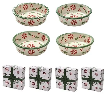 Temp-tations Set of (4) Mini Pie Plates with Matching Gift Boxes